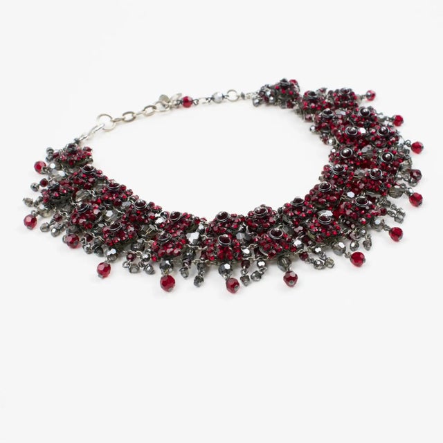 Daniel Swarovski Paris Victorian-Inspired Red Crystal Choker Necklace For Sale In Atlanta - Image 6 of 10