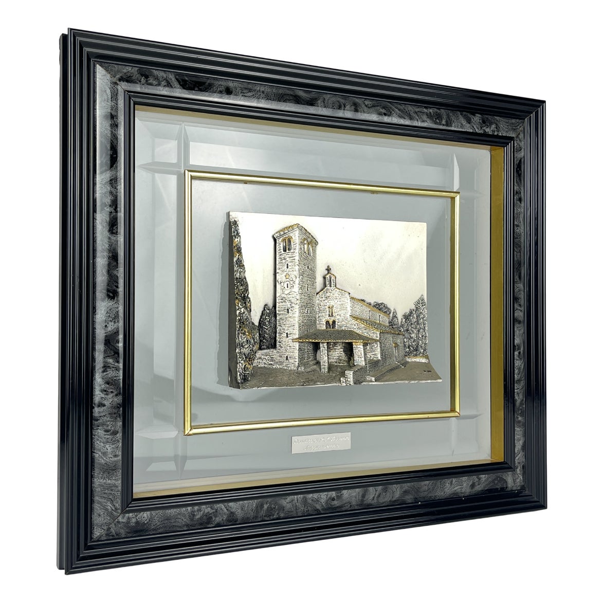 Original Silver and Gold Relief Picture by Brunel SRL