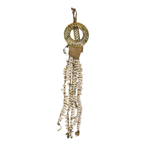 Antique Body Ornament Made of Himalayan Shells Secured to a Brass Buckle