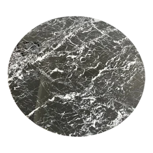 Made Goods White Veined Black Toro Marble Table Top