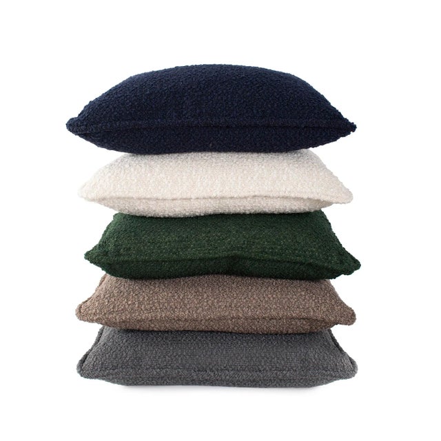 Contemporary 20" Square Barbet Natural Boucle Pillow For Sale - Image 3 of 5