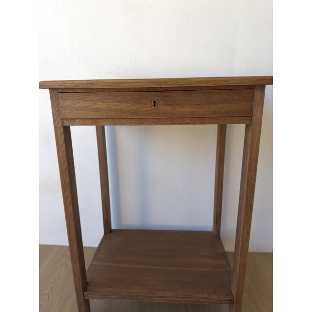 Wood Oak Side Table, 1950s For Sale - Image 7 of 15