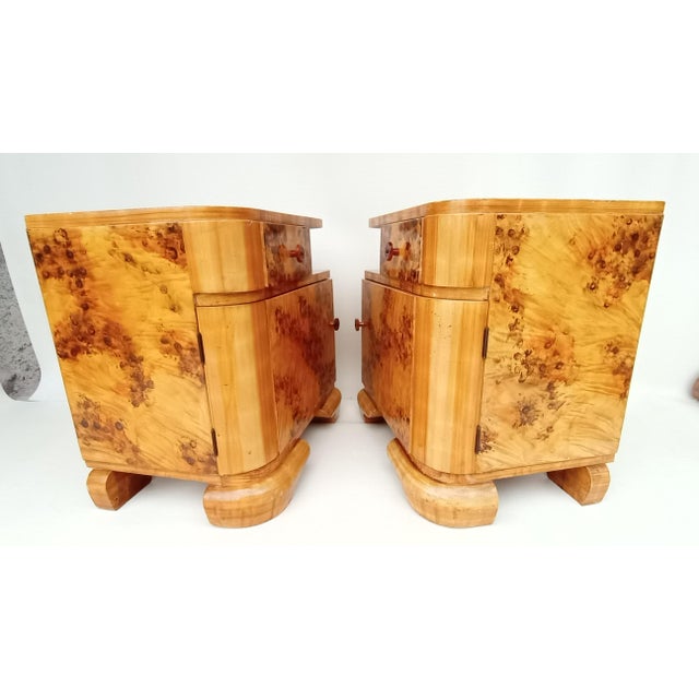 Wood Art Deco Bedside Tables by Jindřich Halabala for Up Závody, 1940s, Set of 2 For Sale - Image 7 of 14