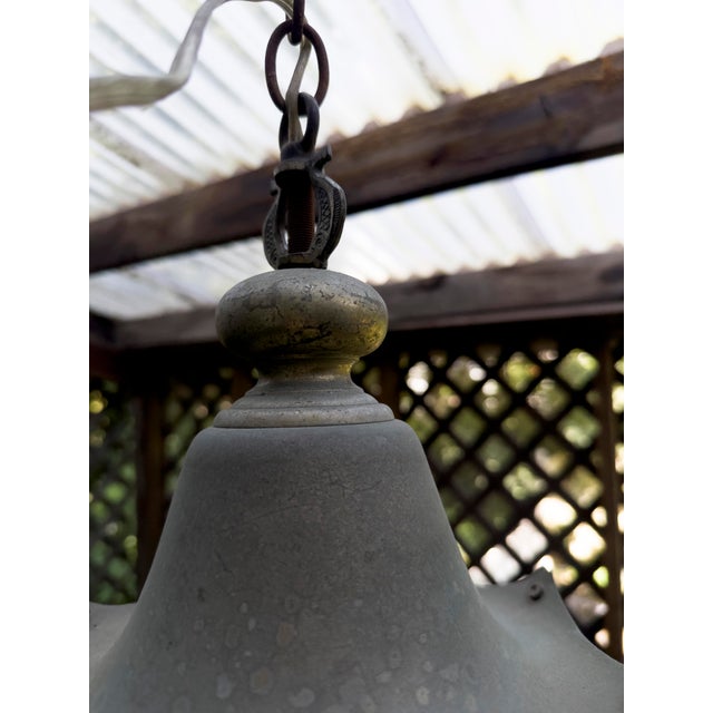 Metal Vintage 1960s Hollywood Regency Brass Pagoda Pendant With Arabesque Details. For Sale - Image 7 of 9