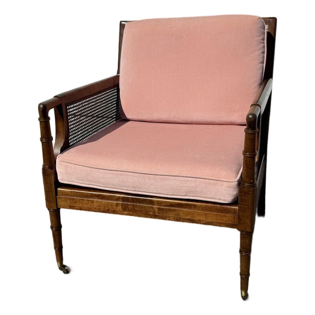 Mid-Century Regency Velvet Lounge Chair For Sale