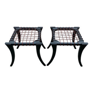 1990s Mid Century Style Ottomans - a Pair For Sale