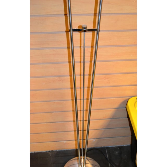 Chrome 20th Century Estiluz Chrome Torchière Halogen Floor Lamp Leonardo Marelli Italy For Sale - Image 8 of 16