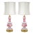 Antique Bohemian Cranberry Crystal, Painted and Gilt Gold Decorated Table Lamp For Sale