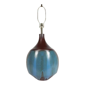 Monumental David Cressey Turquoise Studio Pottery Lamp Mid-Century Modern