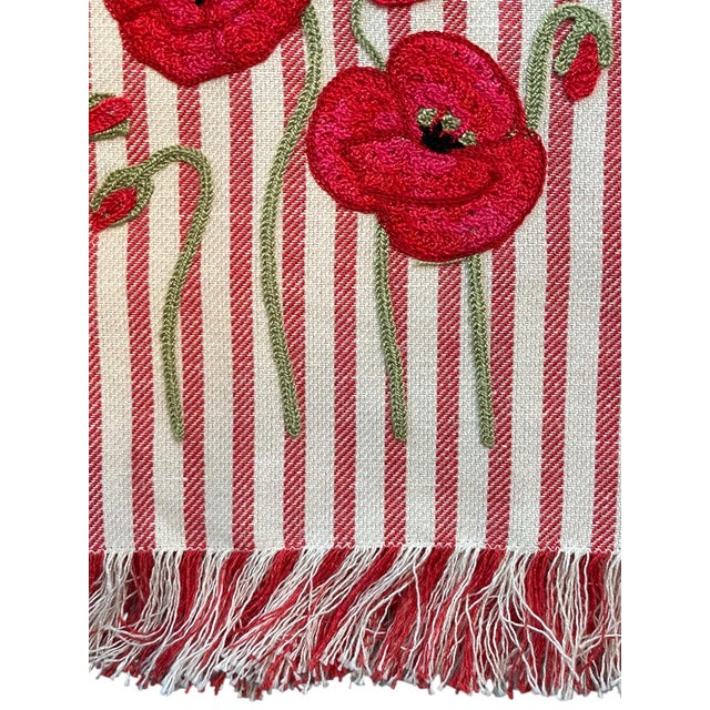 Traditional Pair of Custom Tea Towels/ Hand Towels Handcrafted From Busatti Fabric and Hand Embroidered in Italy For Sale - Image 3 of 5