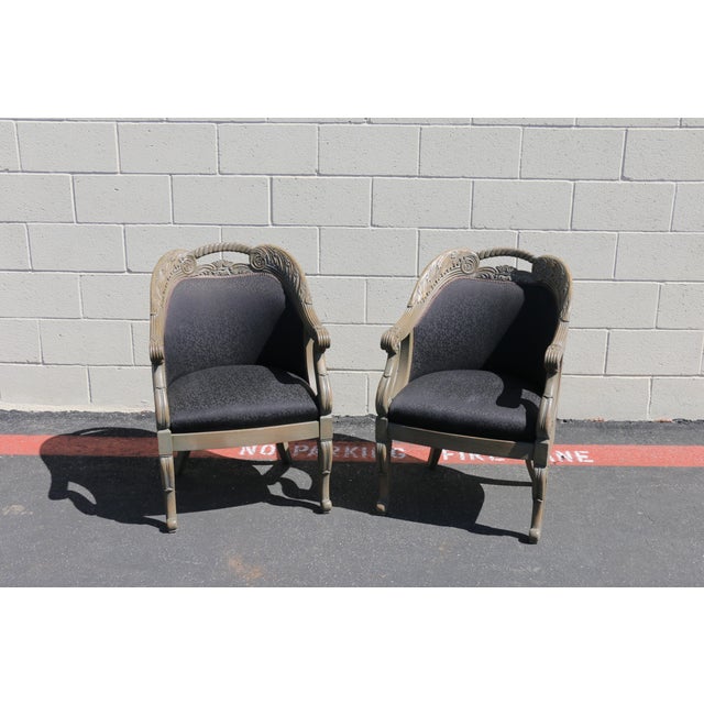 1990s Set of 4 Italian Style Carved Wood Armchairs, 1990s For Sale - Image 5 of 18