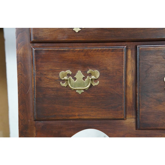 Vintage Queen Anne Chippendale Style Cherry Lowboy Chest Console Hall Table For Sale - Image 9 of 18