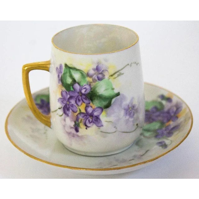 Rosenthal porcelain coffee pot accompanied by 4 Silesia demitasse coffee cups & saucers. While the makers differ, the...