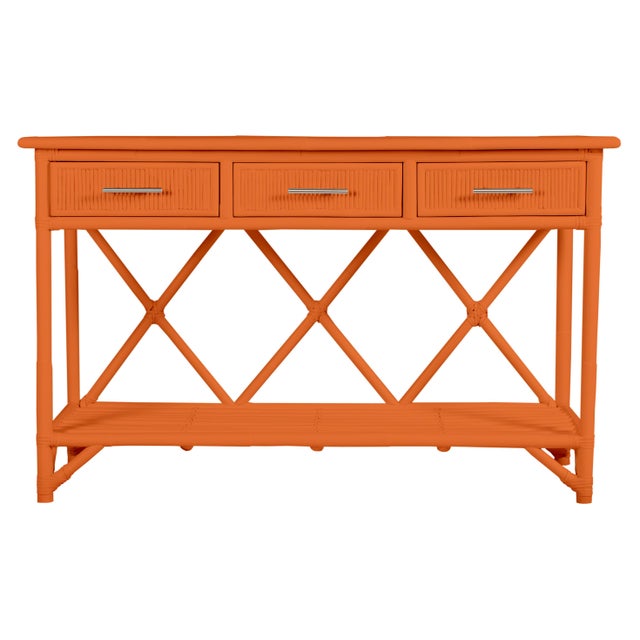 Versatile and highly functional, this classically designed sideboard features a Pencil Rattan top, sides and drawer...