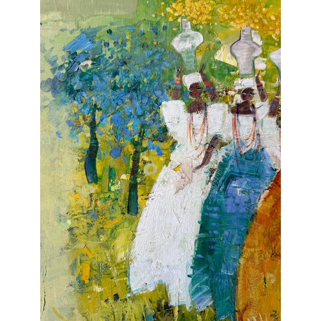 1980's Vintage African Women’s Traditional Still Life Oil Painting on Canvas – Framed For Sale In Miami - Image 6 of 14