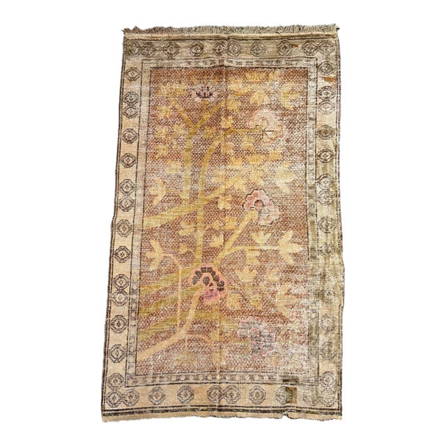1900s Antique Samarkand Botanical Rug - 8'1