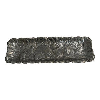 1990 Arthur Court “Bunnies” Rectangular Tray For Sale