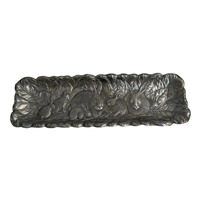 1990 Arthur Court “Bunnies” Rectangular Tray For Sale