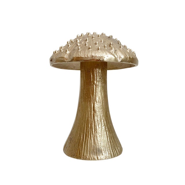 Golden Metal Lumpy Bumpy Mushroom Statue For Sale In New York - Image 6 of 7