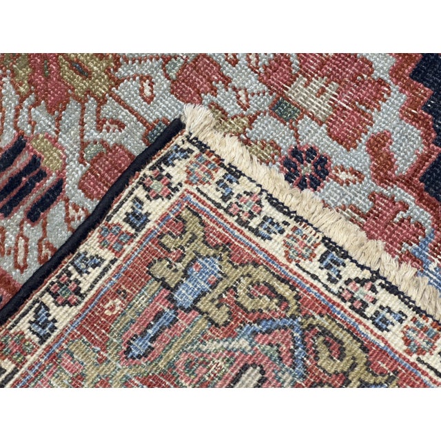 Antique Persian Heriz Serapi Rug 4'10" X 6’5" For Sale - Image 9 of 10