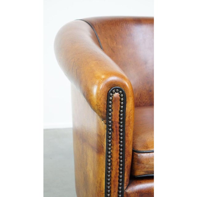 Vintage Club Chair in Sheep Leather For Sale - Image 10 of 13
