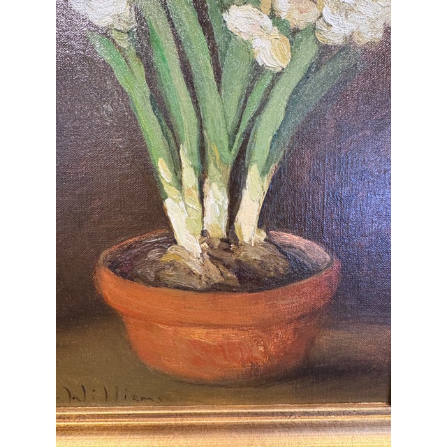 20th Century Oil Painting Paper Whites For Sale - Image 4 of 6