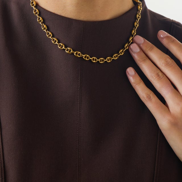This vintage mariner link necklace is a beautiful and versatile jewel from the 1970’s, crafted in warm 14k yellow gold....