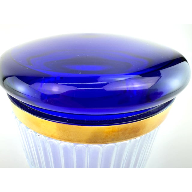 Blue Vintage 1940's Belgium Decorative Jar For Sale - Image 8 of 8