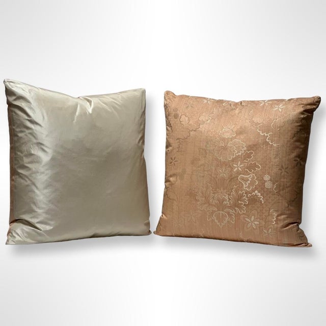 English Scalamandre “Villa Lante Unito” Feather/Down Pillows - A Pair For Sale - Image 3 of 5