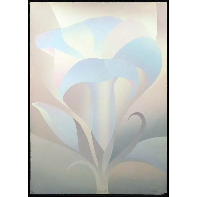1980s Don Trager "Gloria" Modern Botanical Signed and Numbered Serigraph For Sale - Image 5 of 5