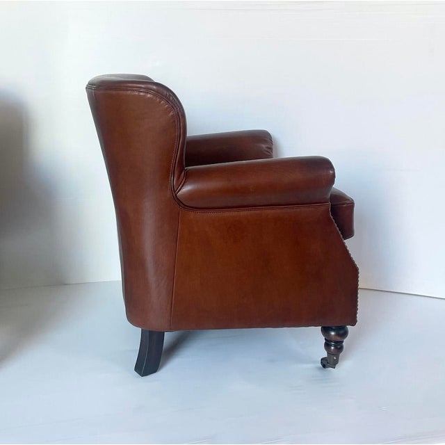 Brown Leather Club Chair, 1990s For Sale - Image 4 of 15