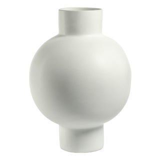 Falun 18" Tall White Stoneware Vase For Sale