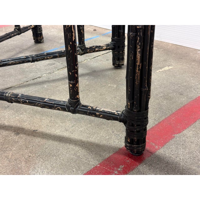 McGuire Furniture Round Glass + Bamboo Dining Table, 72 Inches For Sale - Image 10 of 12