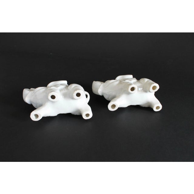 Pair of Vintage Ceramic Decorative Elephant Figurines For Sale In Milwaukee - Image 6 of 7