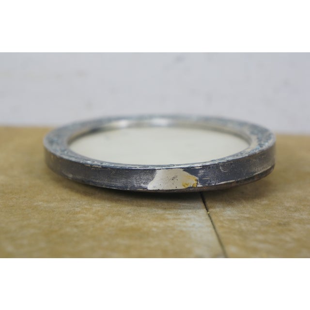 Metal 3 Antique Oval Silver Plated Wall Hanging & Tabletop Picture Frames 6" For Sale - Image 7 of 10