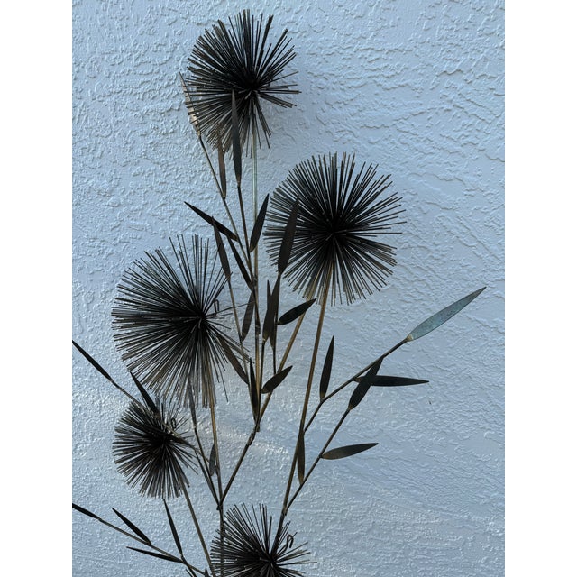 Curtis Jere "Pom Pom" wall hanging with brazed brass construction. Signed 1979.