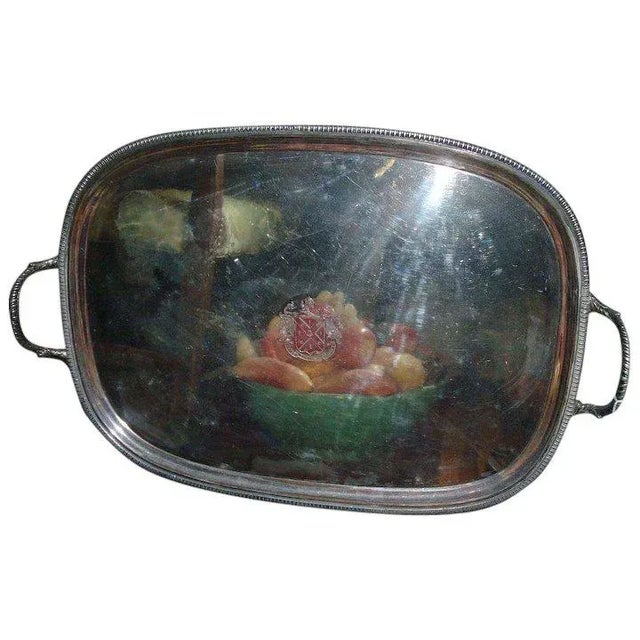 Early 19th Century Old Sheffield Silver on Copper "Fortune Favors the Brave" Handled Tray For Sale - Image 9 of 9