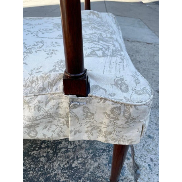 White 1970s White Muslin Arm & Side Dining Chairs - Set of 6 For Sale - Image 8 of 13