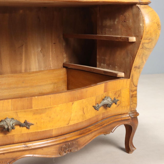 Baroque Style Bureau in Walnut and Maple For Sale - Image 11 of 13