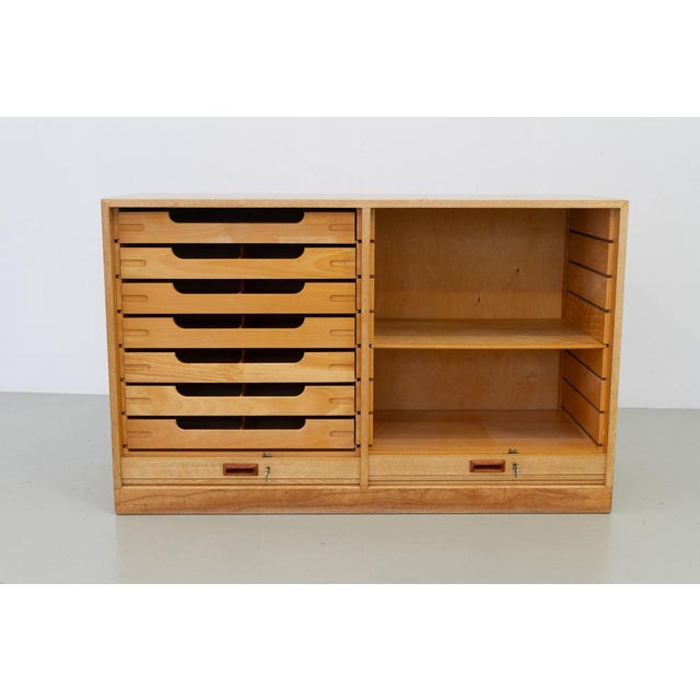 Danish Double Tambour Cabinet in Oak and Teak from Næstved Møbelfabrik, 1960s For Sale - Image 4 of 18