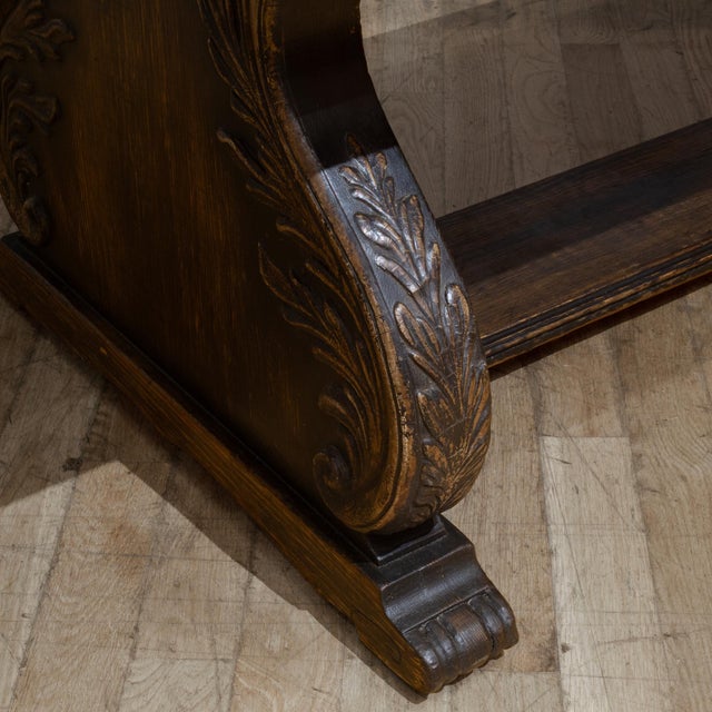 Brown 19th C. Trestle Dining Table c.1880-1900 For Sale - Image 8 of 11
