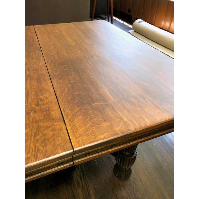 Highly Carved English Oak Dining Table Chairish