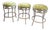 Summer Ivory & Lime Iron Scroll Upholstered Counter Stools (Set of 3) For Sale