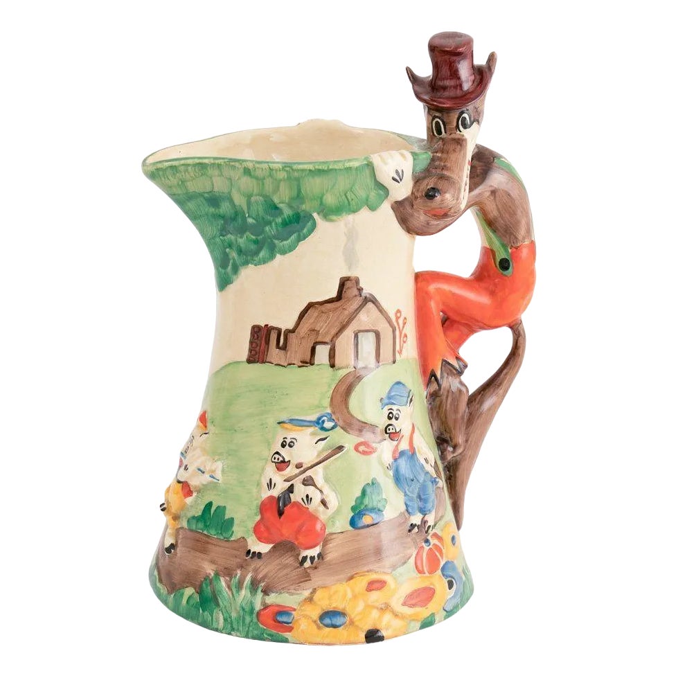 British Hand Painted Musical Jug from Wadeheath, 1930s | Chairish