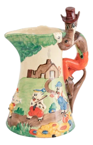British Hand Painted Musical Jug from Wadeheath, 1930s
