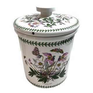 Vintage Portmeirion Botanical Garden Ceramic Canister Bread Crock 14” Tall For Sale