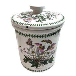 Vintage Portmeirion Botanical Garden Ceramic Canister Bread Crock 14” Tall