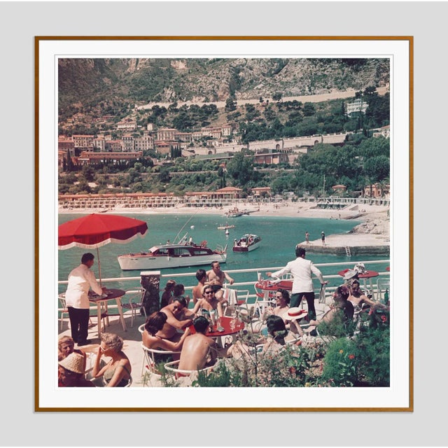 Modern Cafe Terrace in Nice 1957 by Slim Aarons Framed C-Print For Sale - Image 3 of 3