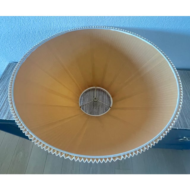 1980's Postmodern Stiffel Large Pinch Pleated Lamp Shades a Pair