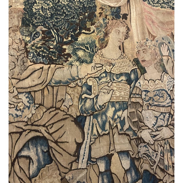 Gold 17th Century Flemish Tapestry Depicting the Meeting of David and King Saul For Sale - Image 8 of 12
